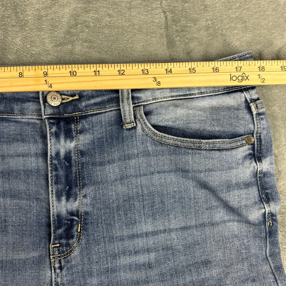 Judy Blue Jeans Womens 15 (36X32 ) Blue Bootcut  Medium Wash Stretch‎ Distressed